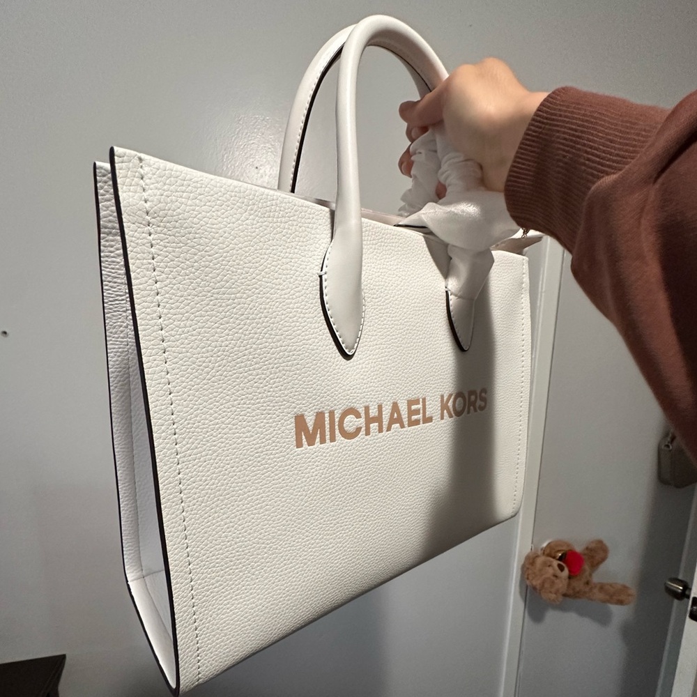 Michael Kors White Leather Tote